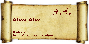 Alexa Alex névjegykártya